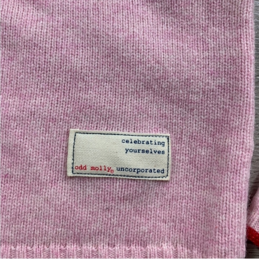 Odd Molly Pink Lambswool Embroidered Cardigan - Picture 3 of 4